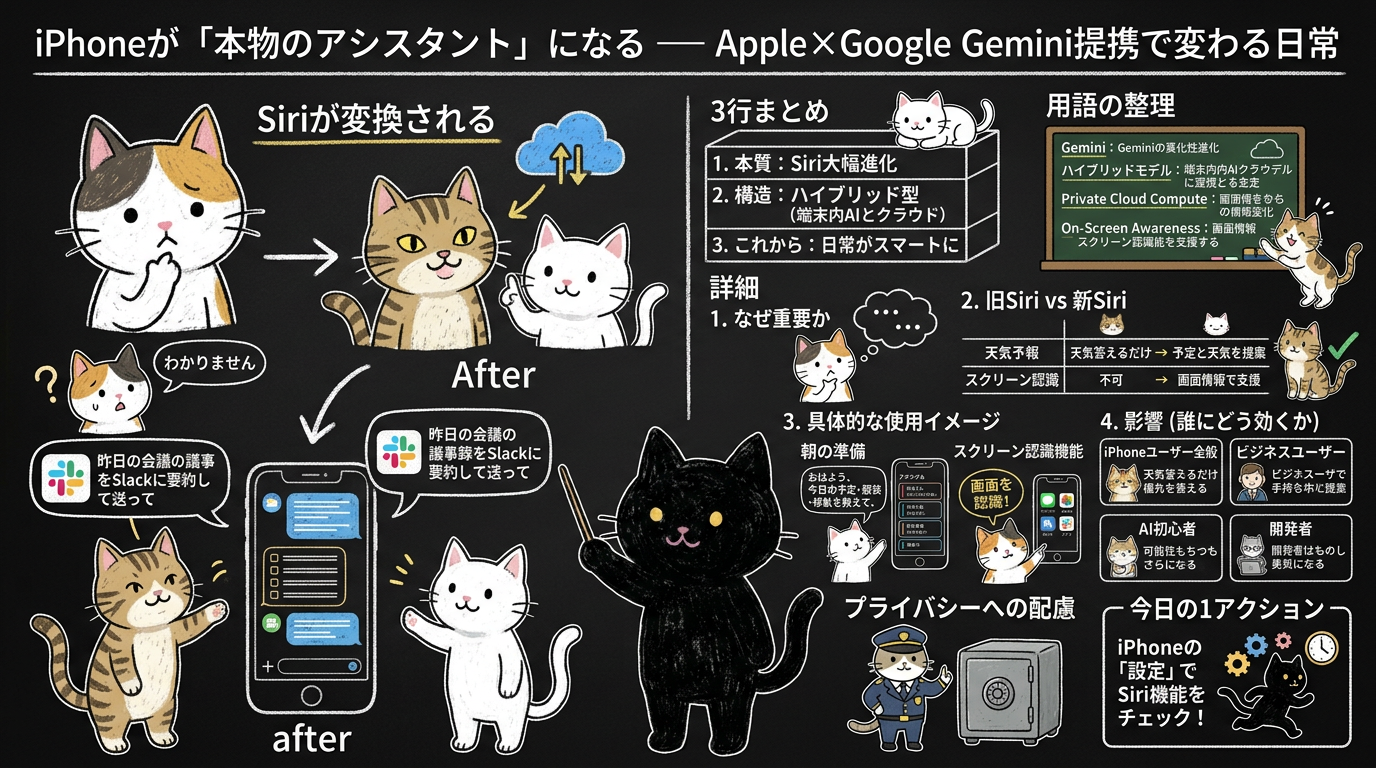 iPhoneが「本物のアシスタント」になる — Apple×Google Gemini提携で変わる日常