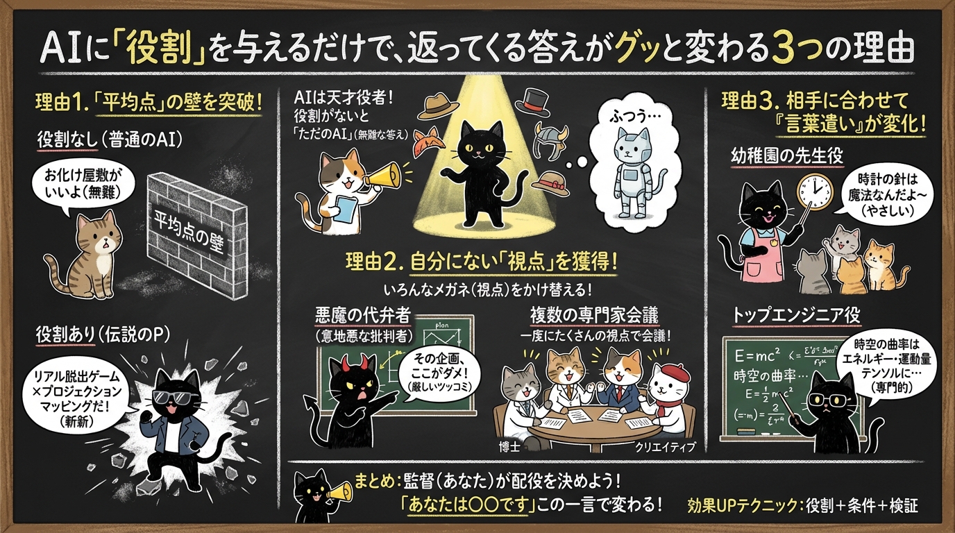 AIに「役割」を与えるだけで、返ってくる答えがグッと変わる3つの理由