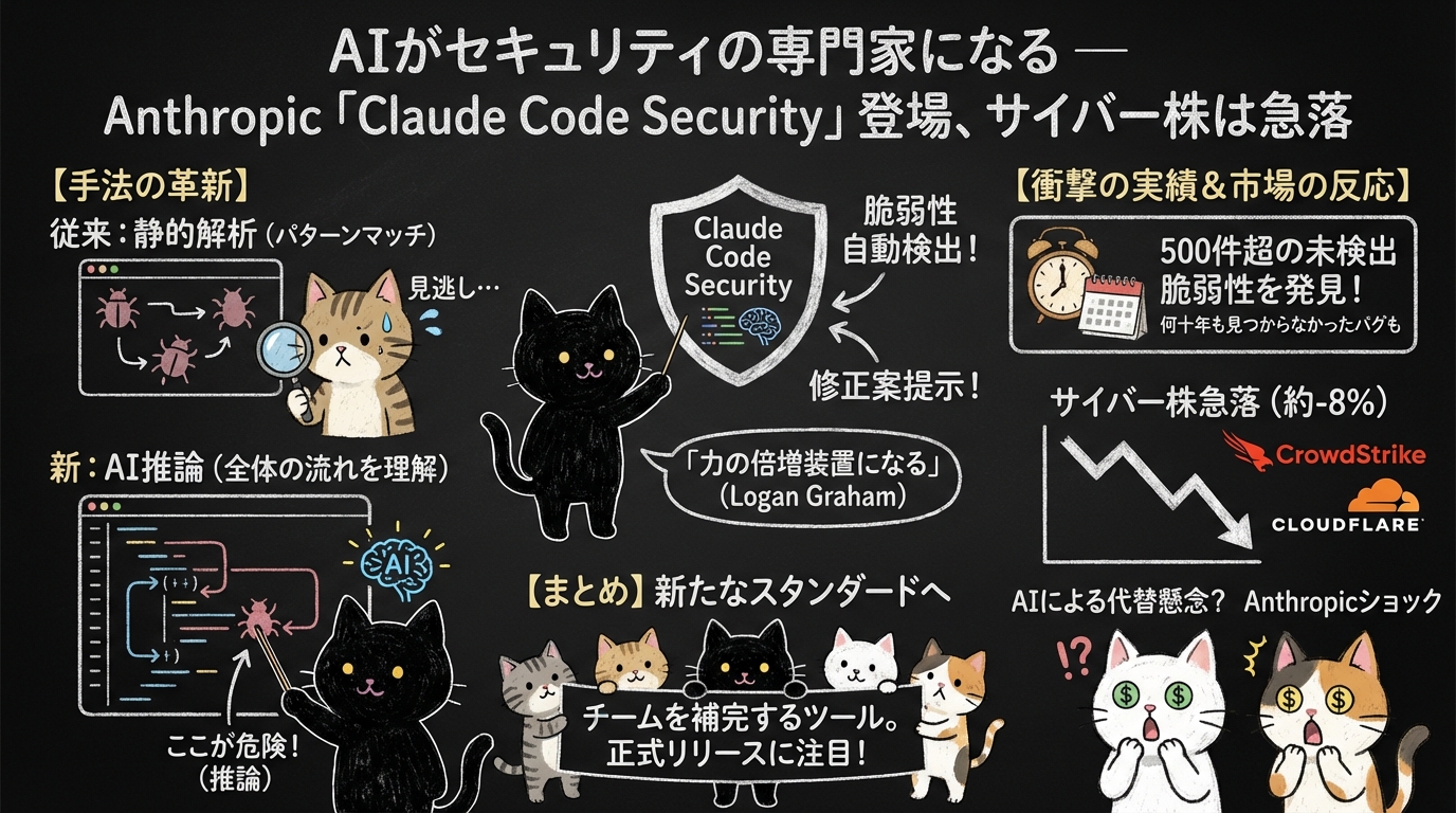 AIがセキュリティの専門家になる — Anthropic「Claude Code Security」登場、サイバー株は急落