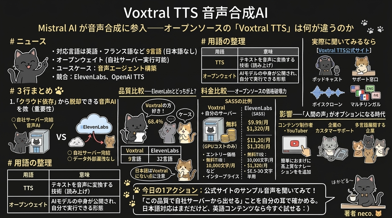 Mistral AIが音声合成に参入——オープンソースの「Voxtral TTS」は何が違うのか