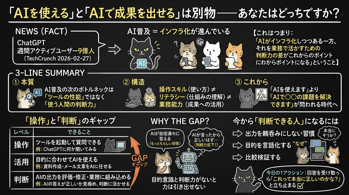 「AIを使える」と「AIで成果を出せる」は別物——あなたはどっちですか？