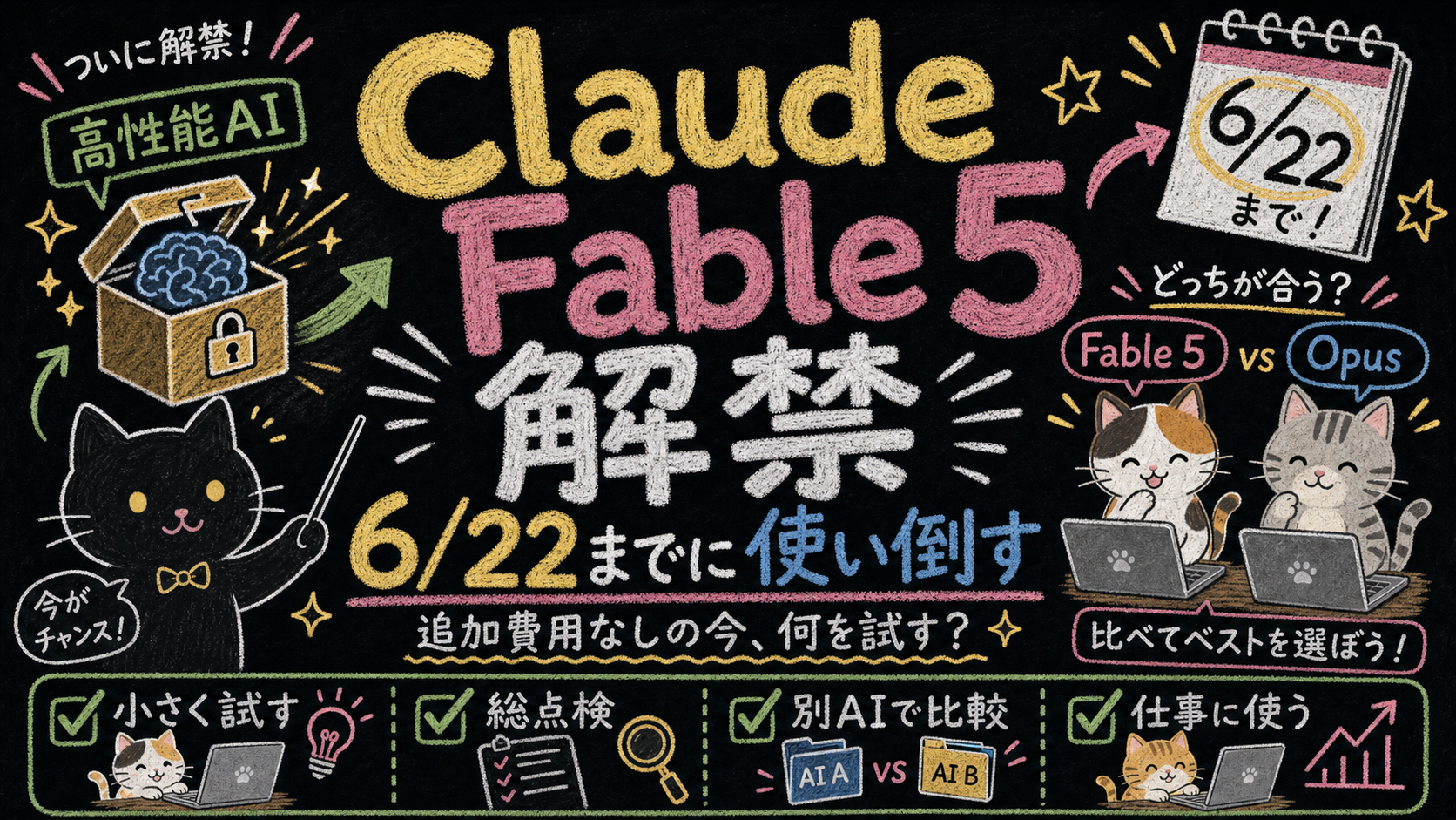 Claude Fable 5がついに一般公開。サブスク追加費用なしは6月22日まで——使い倒すなら今！