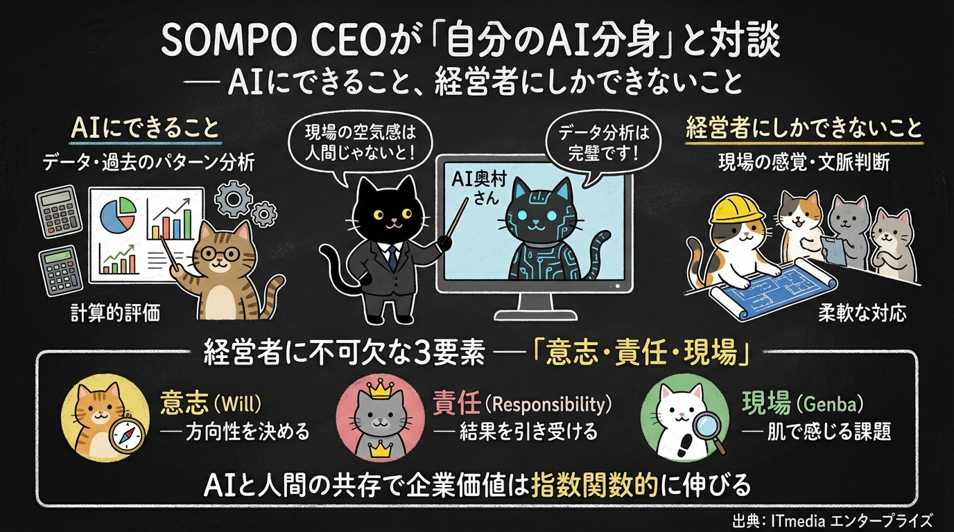 SOMPO CEOが「自分のAI分身」と対談 — AIにできること、経営者にしかできないこと
