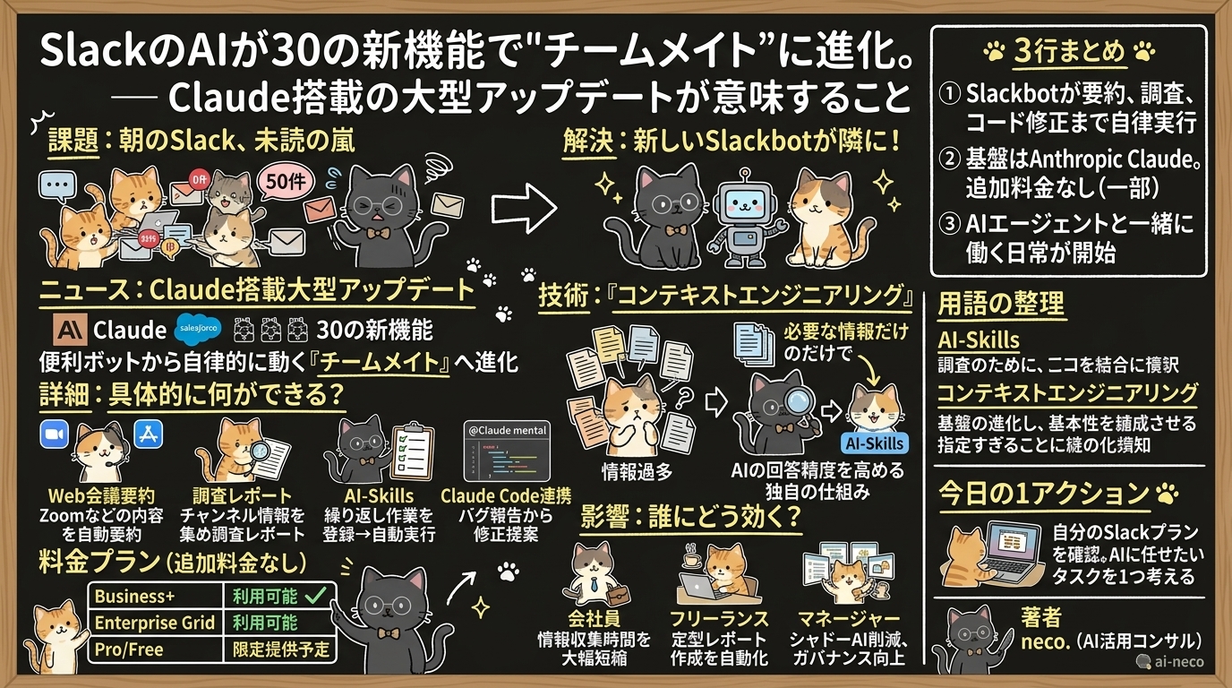 SlackのAIが30の新機能で"チームメイト"に進化。Claude搭載の大型アップデートが意味すること