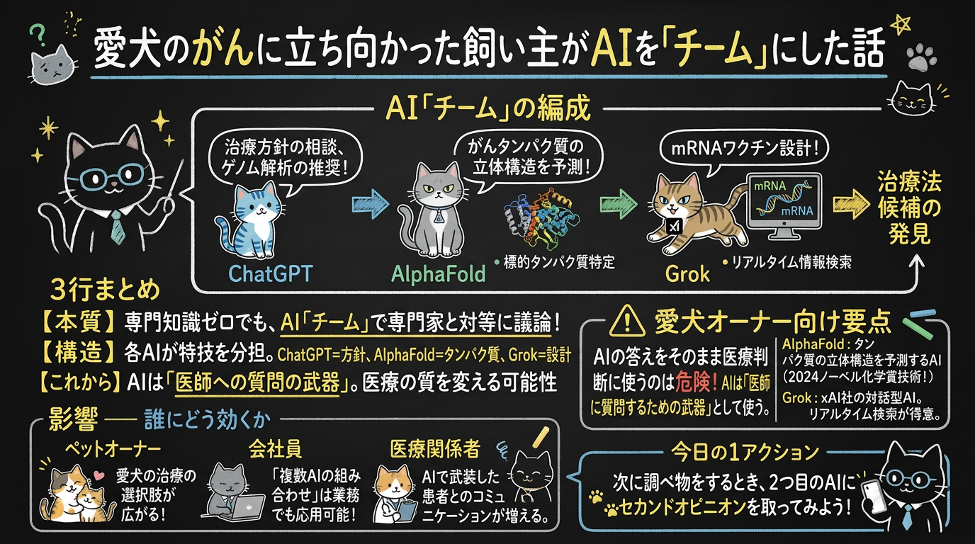 愛犬のがんに立ち向かった飼い主が、ChatGPT・AlphaFold・Grokを「チーム」にした話