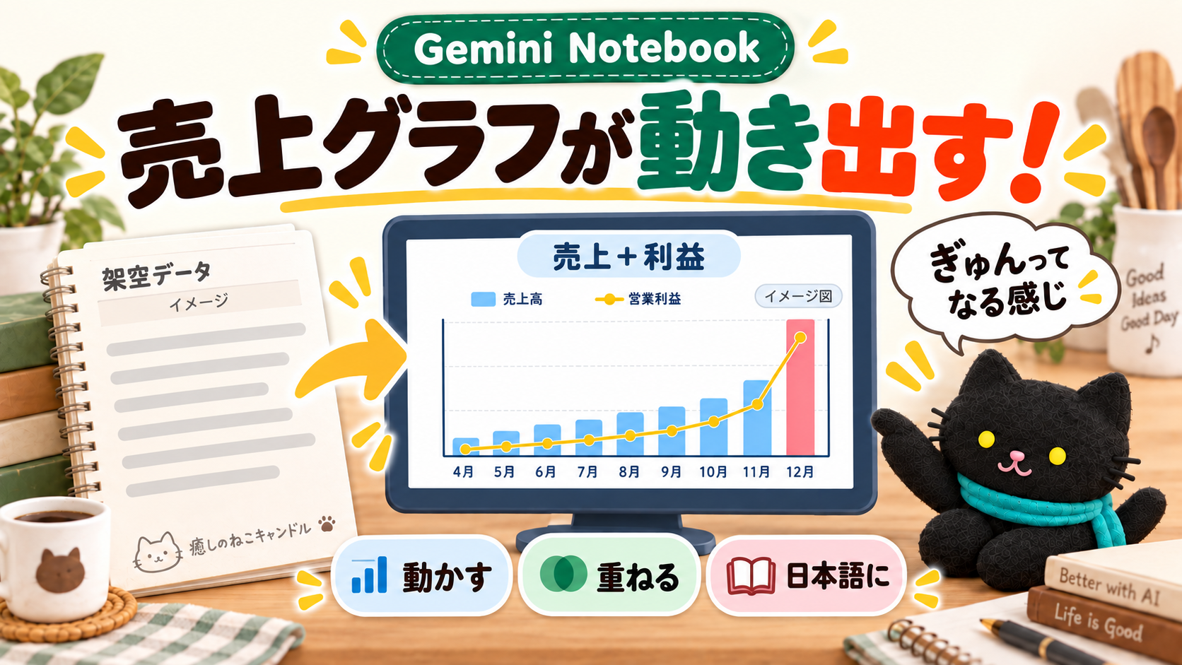 「ぎゅんってなる感じ」で通じた！Gemini Notebookで売上グラフを動かしてみました