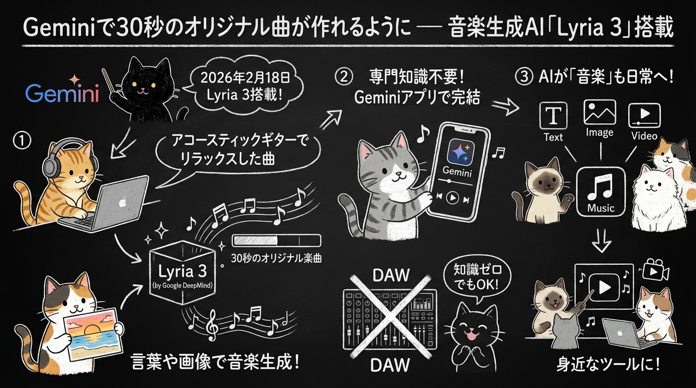 Geminiで30秒のオリジナル曲が作れるように ― 音楽生成AI「Lyria 3」搭載