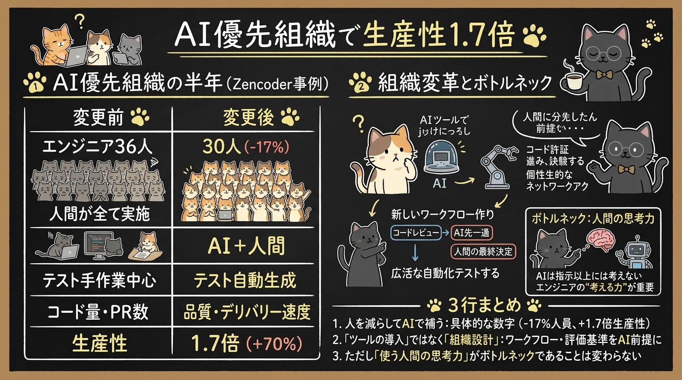 エンジニア36人→30人、でも成果は1.7倍——Zencoder CEOが語る「AI優先組織」の半年