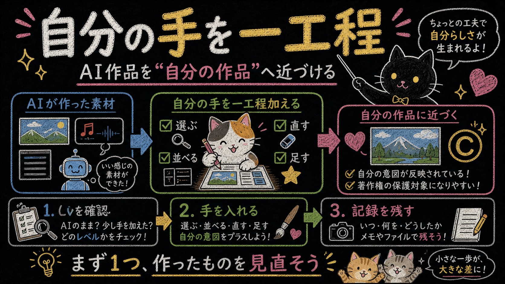 自分の手を一工程