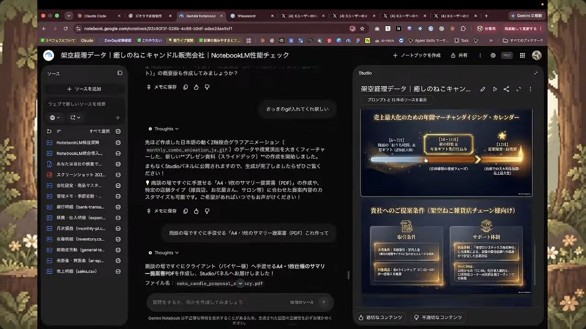 作成したスライドとGIF追加の依頼